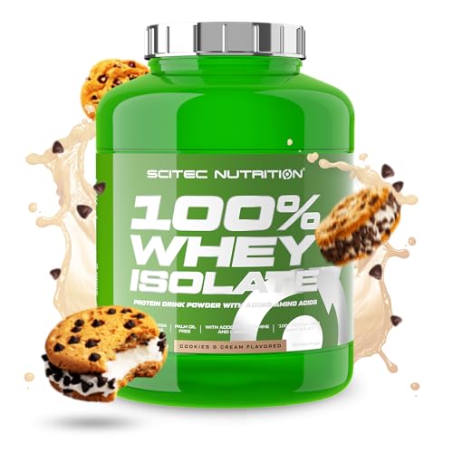 Optimum Nutrition Platinum Whey Hydro Aislado de Proteína de Suero 4 Scitec Nutrition 100% Whey Isolate - Puro Poder Proteico con BCAAs - Glutamina y Arginina - Fórmula sin Azúcar ni Gluten, 2 kg, Cookies & Cream