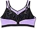 Glamorise Women's Plus Size Full Figure High Impact Wonderwire Sports Bra #9066, Black/Purple, 40D