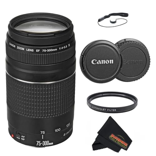 Canon EF 75-300mm f/4-5.6 III Telephoto Zoom Lens for Canon SLR Cameras (w/Sunshine Photo Basic Accessories Bundle)