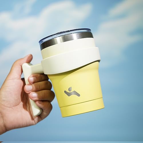 Image of Konokyo 10 oz Tumbler with Handle and Straw, Insulated Travel Mug