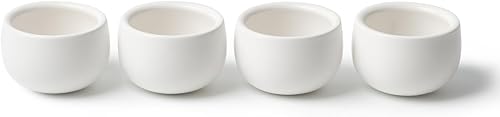MU MO Juego de 4 tazas de café expreso de cerámica de doble pared de 7 onzas, tazas de té de porcelana con cáscara de huevo para bebidas de café,