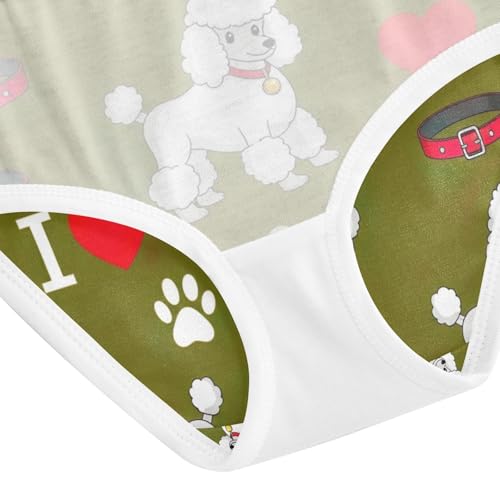 Cute Dogs Green Underwear Girls, Toddler Girl Briefs, Cotton Girls Underwear, 2–8 Years4