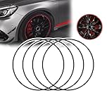 4Pcs Alloy Wheel Rim Protectors (15-22''), Universal Curb Rash Rim Protector, Easy Install+Pasting | Firm/Anti-Scratch Decals, Car Accessories Decoration(10 Colors),22in,Silver (Black 22in)