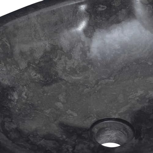 Lavabo de mármol negro Mangloder de 53x40x15 cm para aseos modernos 6