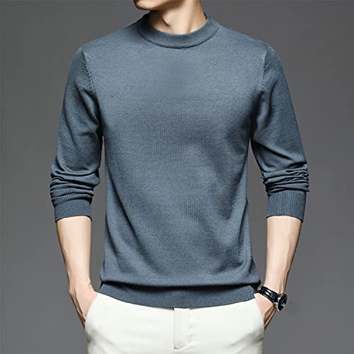 Suéter masculino de meia gola alta 5 tamanhos 5 cores cor sólida camisola solta de manga comprida su