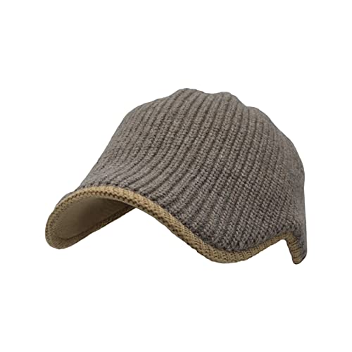Withmoons Winter Visor Knit Beanie Hat Warm Chunky Skull Cap Dw31369 (Beige) #TOP20