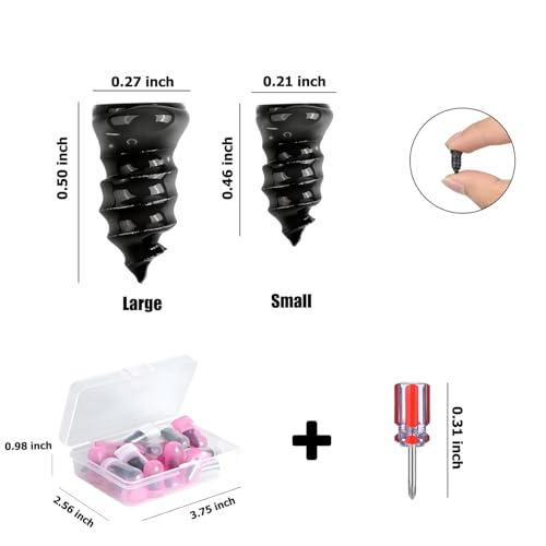 Image of Tire Repair Rubber Kit-Screw in Tire Plugs Heavy Duty, Vacuum Spiral Screws, No Jack Flat Tire Tool for Car /Truck /SUV /Motorcycle /Tractor /ATV /Bicycle - Universal Plugs with Box, 2 Sizes (60)