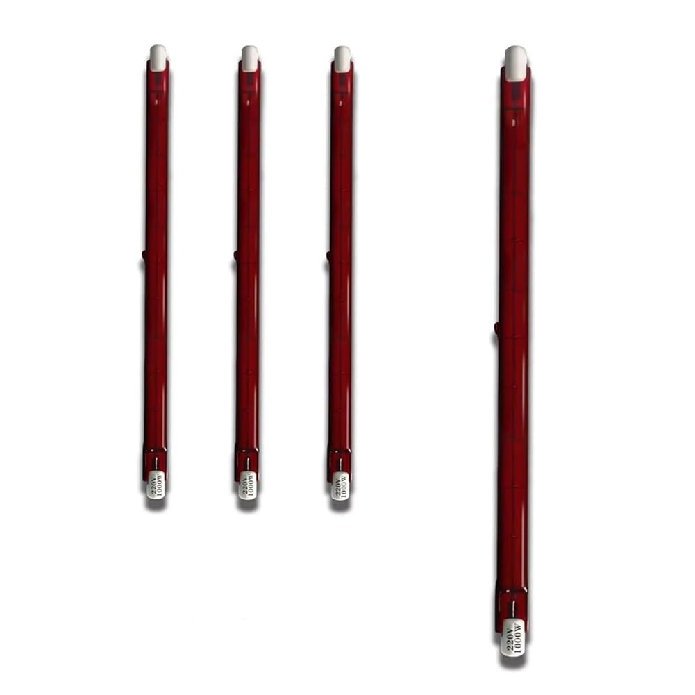 Generico Lampada al Quarzo Rossa R7S 118mm 200W dimmerabile, 220V, J-Type lineare a Doppio terminale, lampadine alogene a infrarossi da 200lm,254mm,1000W 4packs