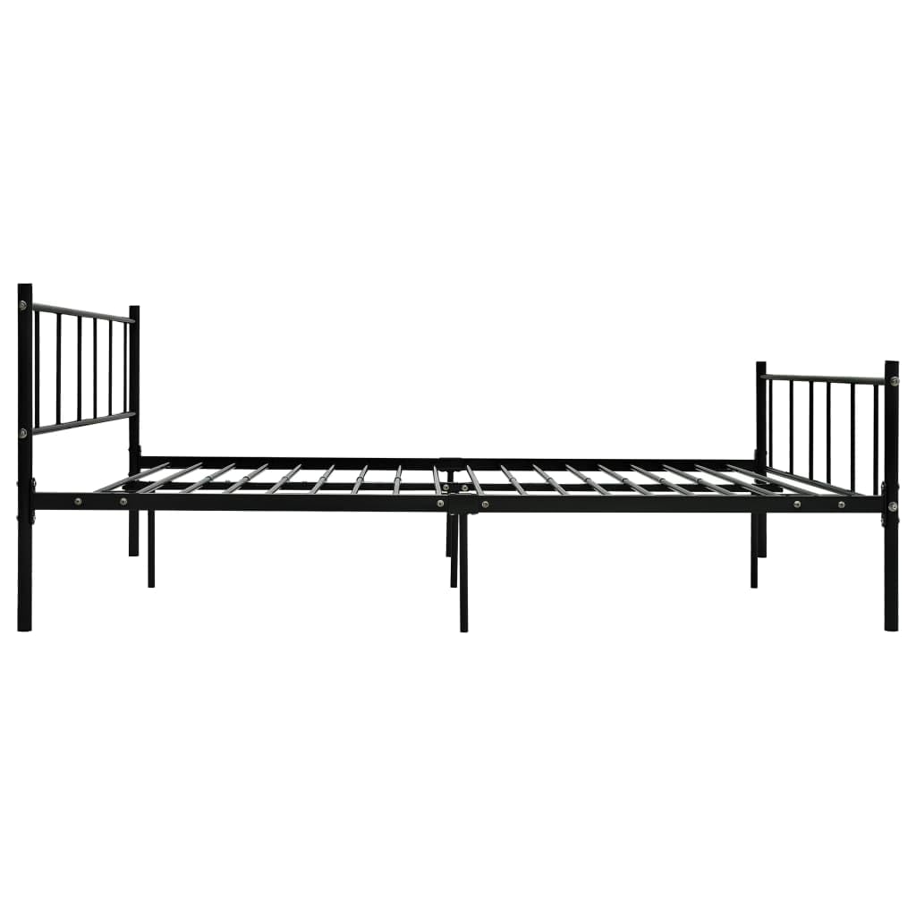 vidaXL Bettgestell Bett Metallbett Schlafzimmerbett Doppelbett Bettrahmen Ehebett Lattenrost Schlafzimmermöbel Schwarz Metall 180x200cm