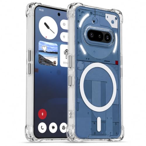 Image of Transparent Back Cover for Nothing Phone 3A 5G Shockproof Side TPU Bumper & Back Pc Protective Magnetic Support Cover Case (Nothing Phone 3A 5G)
