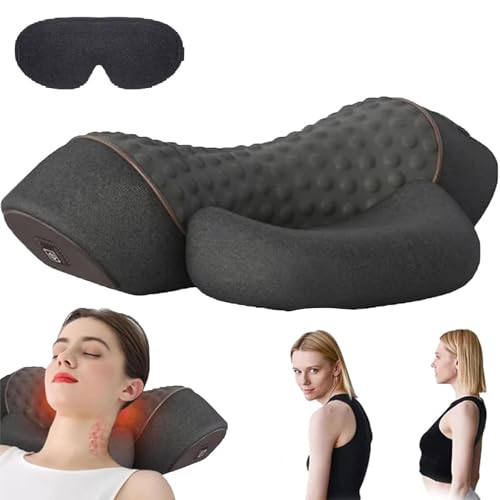 Cervicalm Spinea, Spinea Cervicalm Masseur Cervical, Oreiller Cervical Massant Chauffant, Vibration, Traction, Chauffage, Intensité Réglable, pour Maison et...