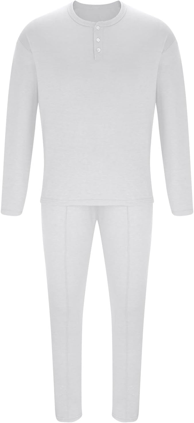 Men's 2 Piece Tracksuit Set Jogging Sweatsuit Outfits Solid Long Sleeve Button Down Shirt and Sport Sweatpant Set