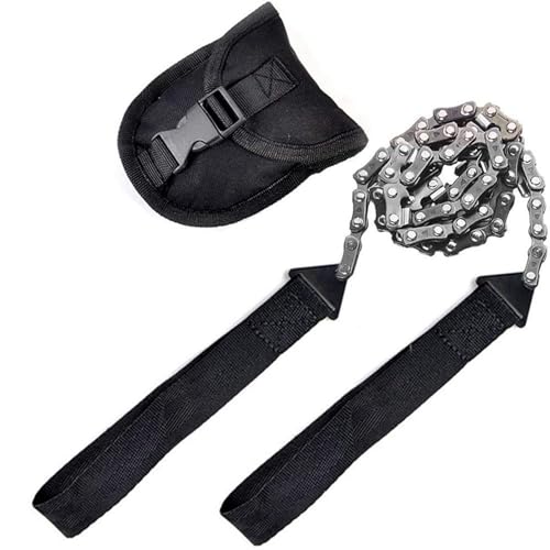 Image of Pocket Chain Saw 24 Inch with Sharp Teeth Blades Heavy Duty Steel Rope Saw, Compact Tree Hand Saw Tools for Outdoor Camping Hunting Tree Trimming