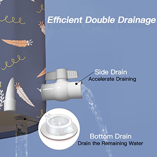 Lergna Portable Bathtub,Foldable Freestanding Bathtub,Japanese Soaking Tub,Shower Stall Bathtub,Bathroom Folding Spa Tub For Adults,Boys And Girls,Indoor/Outdoor Hot Ice Bath,29.5 Inch,Blue,Pvc+Nylon #TOP5