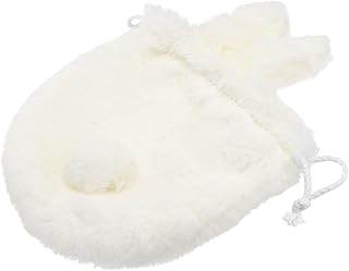 SOLUSTRE Borsa con Coulisse Peluche Borsa Cosmetica Bluffy Borsa con Scolloraggio Bustina di Trucco per Ragazze Donne Bianco