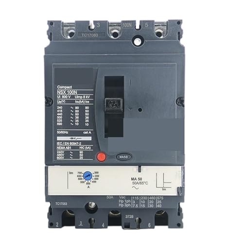 Disjoncteur boîtier moulé haute performance 50kA tripolaire NSX100N 50A