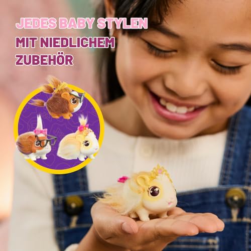 LLP Little Live Pets – Mama Surprise | Interaktives Mama-Meerschweinchen mit Stall und 3 Überraschungsbabys. Über 20 Geräusche und… – Ansicht 5