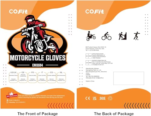 Image of COFIT Motorcycle Gloves Breathable, Touchscreen Motorbike Gloves Anti-Slip with Good Grip Hard Knuckles Protection for Men Women Motocross, BMX ATV MTB Cycling, Road Racing - Black XXL