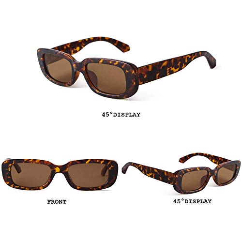 Image of IFLASH Rectangle Sunglasses for Women Retro Fashion Sunglasses UV 400 Protection Square Frame Eyewear