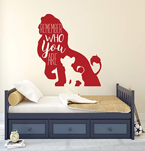 Customvinyldecor | Lion King Quote Remember Who You Are | Vinyl Home Decor Sticker For Boys And Girl's Bedroom Or Playroom | Small, Large Sizes | Black, Brown, Green #TOP5