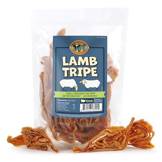 Pack Approved Lamb Tripe - Single Ingredient & Dehydrated Dog Treats - Lamb Dog Treats for Sensitive Stomach - No Hide Chews Tripe - 10oz