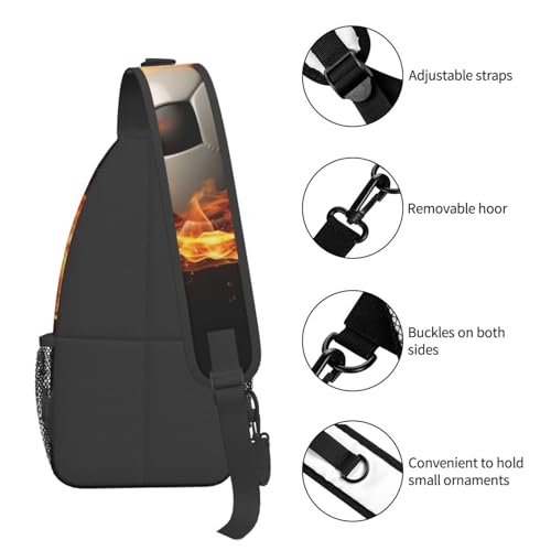 Mochila cruzada tipo bolso para hombre y mujer, negra miniatura 5