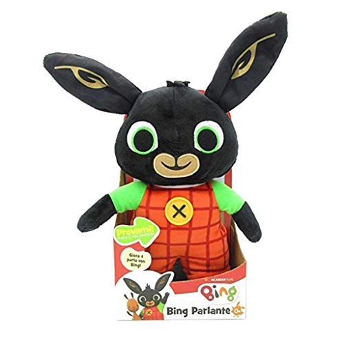 Giochi Preziosi Bing - Peluche parlante de 33 cm de altura, juguetes para niños a partir de 0 meses, peluche para bebé, muñeco Bing repite sus frases favoritas con la voz original, ideal para compañía
