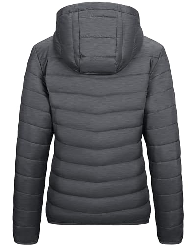 Image of Outdoor Ventures Women's Packable Lightweight Full-Zip Puffer Jacket with Hood Quilted Winter Coat