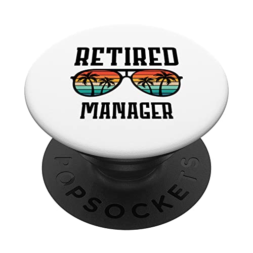 Retired Manager für Damen und Herren Retro Vintage PopSockets mit austauschbarem PopGrip