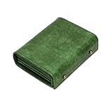 [魅mikawa] 二つ折り財布 メンズ 本革 プエブロレザー 日本製 小銭入れ付き BOX型 コンパクト 軽量 名入れ無料 カード収納 お札が折れない ペトロリオ プレゼント ギフト (green(箱型))