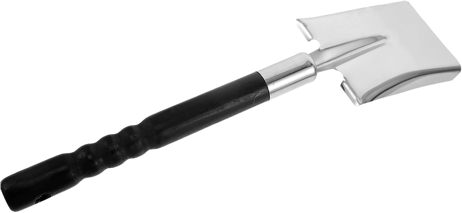 Cabilock Stainless Steel Fireplace Shovel with Ergonomic Wood Handle, Heavy Duty Ash Scoop for Fireplaces and Outdoor Bbqs, Multipurpose Coal and Charcoal Cleaning Tool