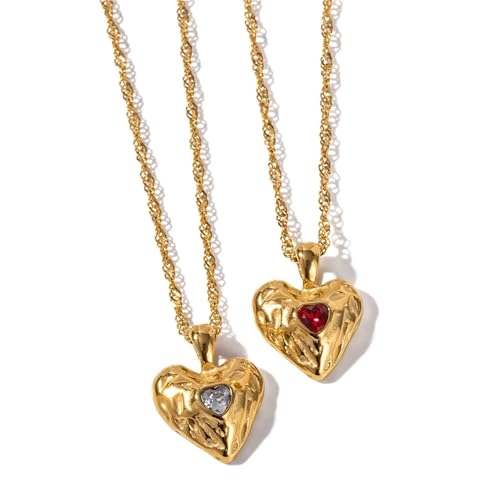 Collier pendentif cœur acier inoxydable finitions premium