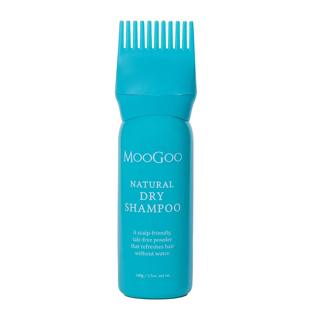 MooGoo Dry Shampoo Powder – Natural, Talc-Free, Non-Aerosol Hair Refresher & Volumiser for All Hair Types & Colours, Scalp-Friendly Formula, 100g / 3.5 oz.