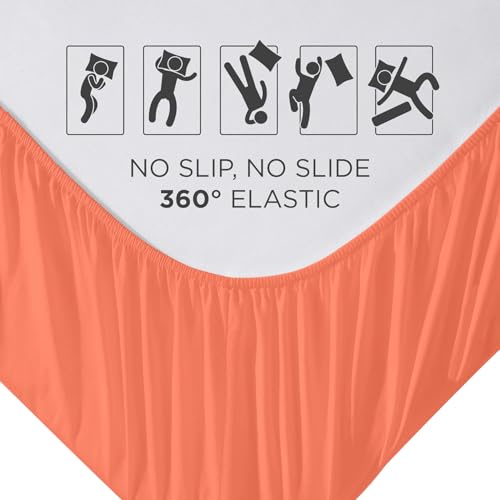 Image of Royale Linens Fitted Sheet King - Ultra Soft 1800 Brushed Microfiber - Hotel Luxury Bottom Sheets - Wrinkle Free & Fade Resistant - Deep Pocket Fitted Sheet Only (King, Coral)