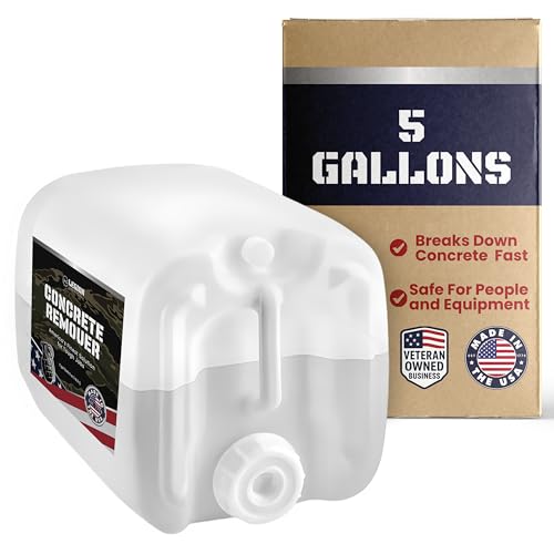 Legion Chemicals Heavy Concrete Remover Dried Concrete & Cement Dissolver (Non-Corrosive Biodegradable Acid Alternative) Safe on Equipment 5-Gallon Bucket