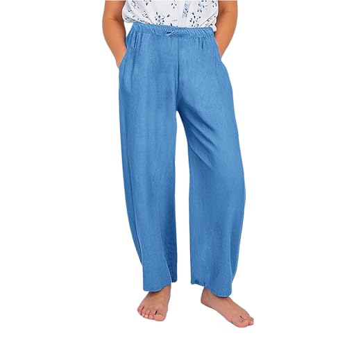 Girls Trousers Elastic Waistband Solid Straight Fit School Pants Kids Baby Girls High Waist Loose Casual Sweatpants