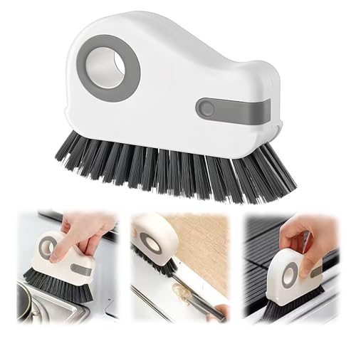 Image of 2 in 1 Groove Cleaning Brush,New Window Track Cleaning Tools Multifunction Grout Cleaner Tool with Tweezers and Scraper for Sliding Door Track, Window Seal, Sill (Gray 1 Pcs)