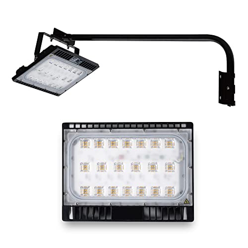頂点看板 照明 LEDライト LED照明 投光器 led投光器 作業灯 屋外用 昼光色 IP65 防水 広角120度 LED投光機 看板灯 集魚灯 作業灯 舞台照明 屋内 屋外ポータブル投光器 本体色ブラック 100Wタイプ 昼光色 アーム長さ90cm s