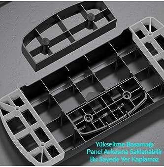 Slipt Step Tahtası 2 Kademeli Yükseklik Ayarlı Fitness Egzersiz Aleti 200kg Kapasiteli Siyah-Gri - Görsel 5