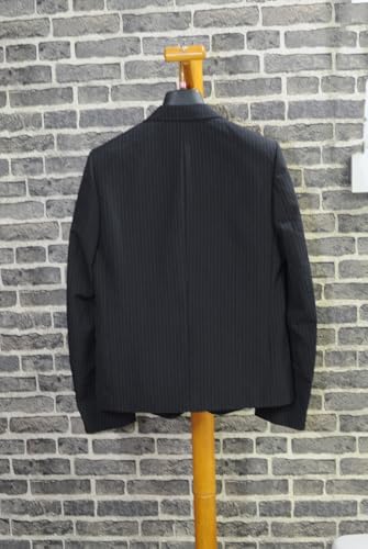 Men's Stripe Tuxedos Blazer Single Breasted Button Coat Office Work Outfit Top3