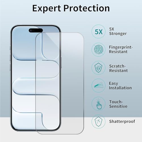 Image of AIBEX Tempered Glass for Apple iPhone 17 Air | 9H Hardness | Anti-Glare & Anti-Fingerprint | Water Resistant | Edge-to-Edge Full Screen Protector | Bubble-Free Installation