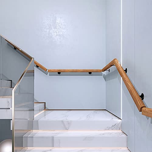 Rampe d'escalier en bois 2,2 m kit barre d'appui murale villa et ferme - 6