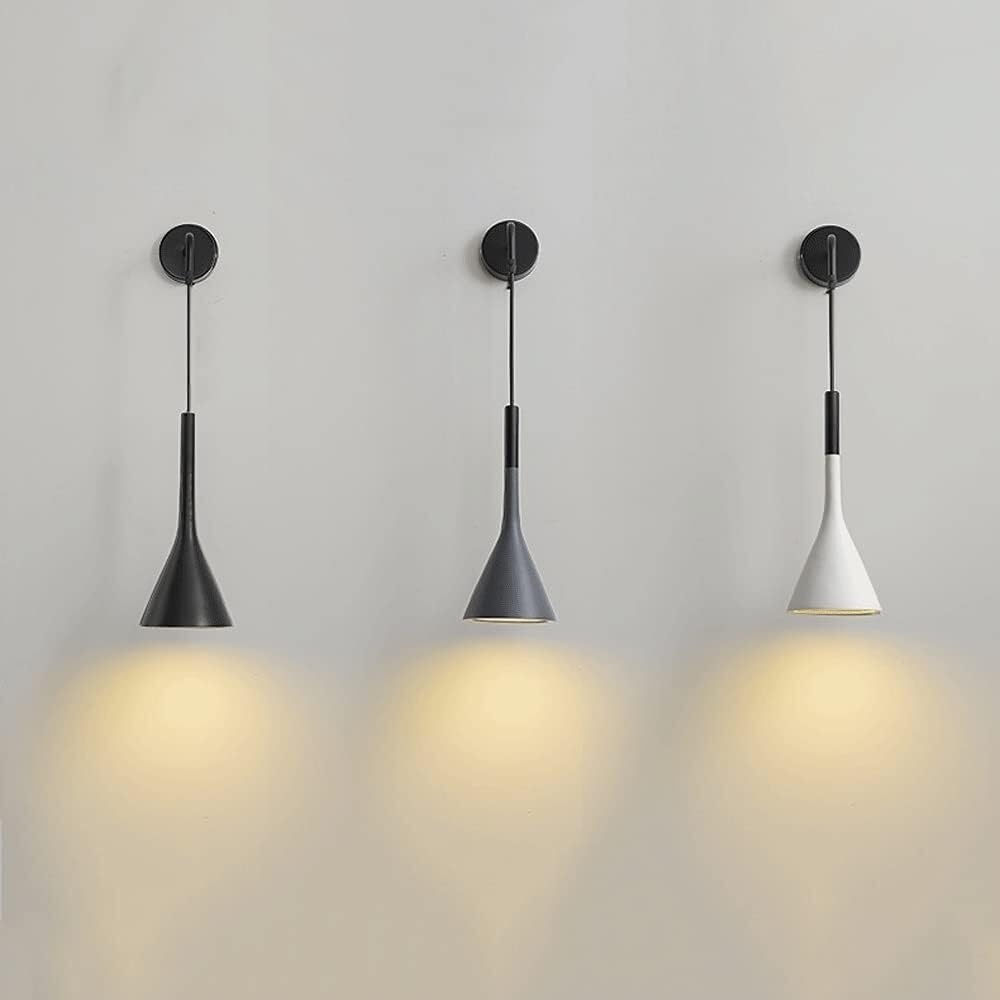 Nordycka regulowana lampa ścienna, lampa wisząca, lampa ścienna E27/E26, czarna, do sypialni, korytarza i pomieszczeń mieszkalnych (białe)