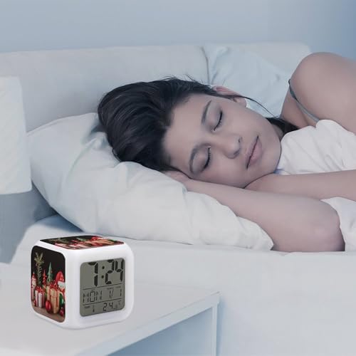 Reloj despertador digital con 7 colores para dormitorio y entrenamiento del sueno infantil 6