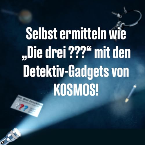 Kosmos Die DREI ??? Alarm-Handschellen 632625, Kinder Handschellen zum Spielen ab 8 Jahren in 3 Größenstufen, Detektiv Gadget für DREI Fragezeichen Fans, Spielzeug