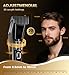 NAUQUOHZ Men's Beard Trimmer-All-in-One Mustache Trimmer with 20 Length Adjustable, Stainless Steel T-Blade for Precision Facial Hair Trimming Cordless IPX7 Waterproof Wet/Dry Clipper,LED Display