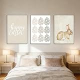 3er Easter Poster Set, Kaninchen Leinwand Bilder Poster & 