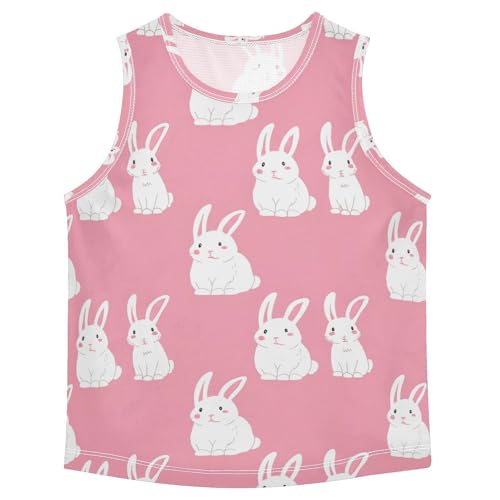 J JOYSAY Cute Bunny Rose Boys Tank Top Sleeveless Muscle Shirts Quick Dry Kids T-Shirts 3-15T