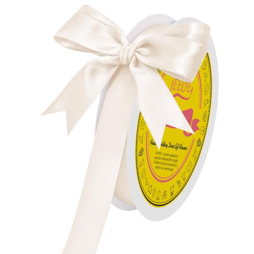 Image of Double Face Nude Satin Ribbon 5 /8 Inch x 50 Yards Polyester Ribbon for Gift Wrapping Easter Weddings Party Decorations Hair Bows Invitations