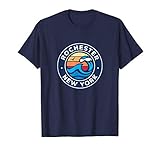 Rochester New York NY Vintage Nautical Waves Design T-Shirt